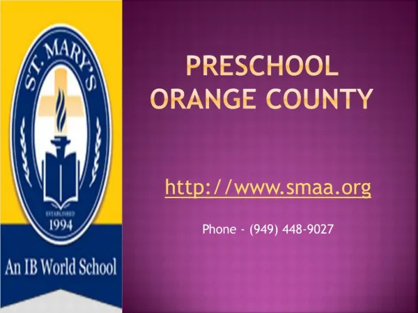 St. Marys private preschool Creating a Better World
