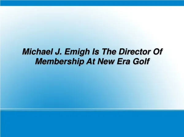 About Michael J. Emigh