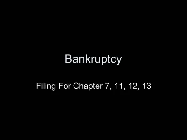Emile Harmon: Bankruptcy Types