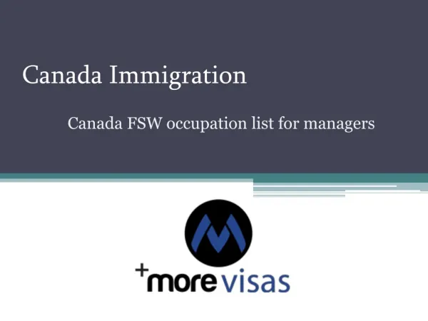 Canada FSW occupation list for managers | MoreVisas