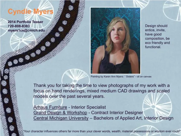 Cyndie Myers- Professional Portfolio 2014