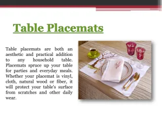 Table Placemats - slide 1