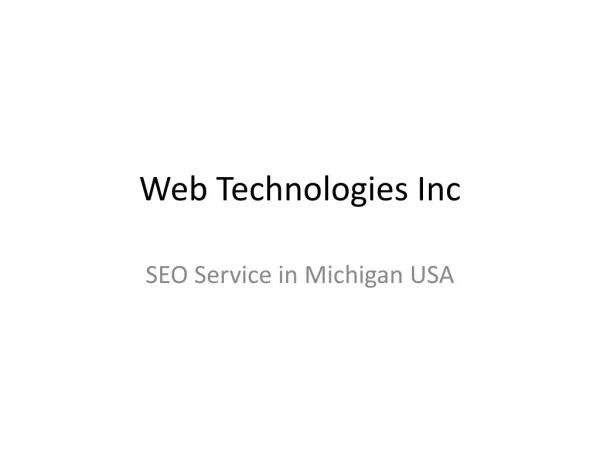 Web Technologies SEO