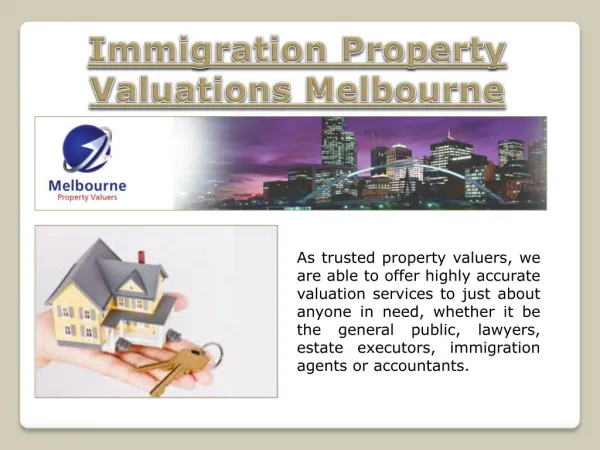 Immigration Property Valuations Melbourne