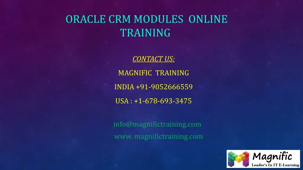 oracle crm modules online training