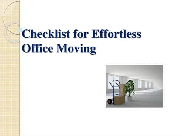 Checklist for Easy Office Moving