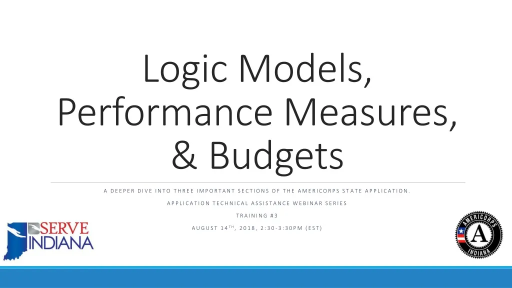 logic models performance measures budgets