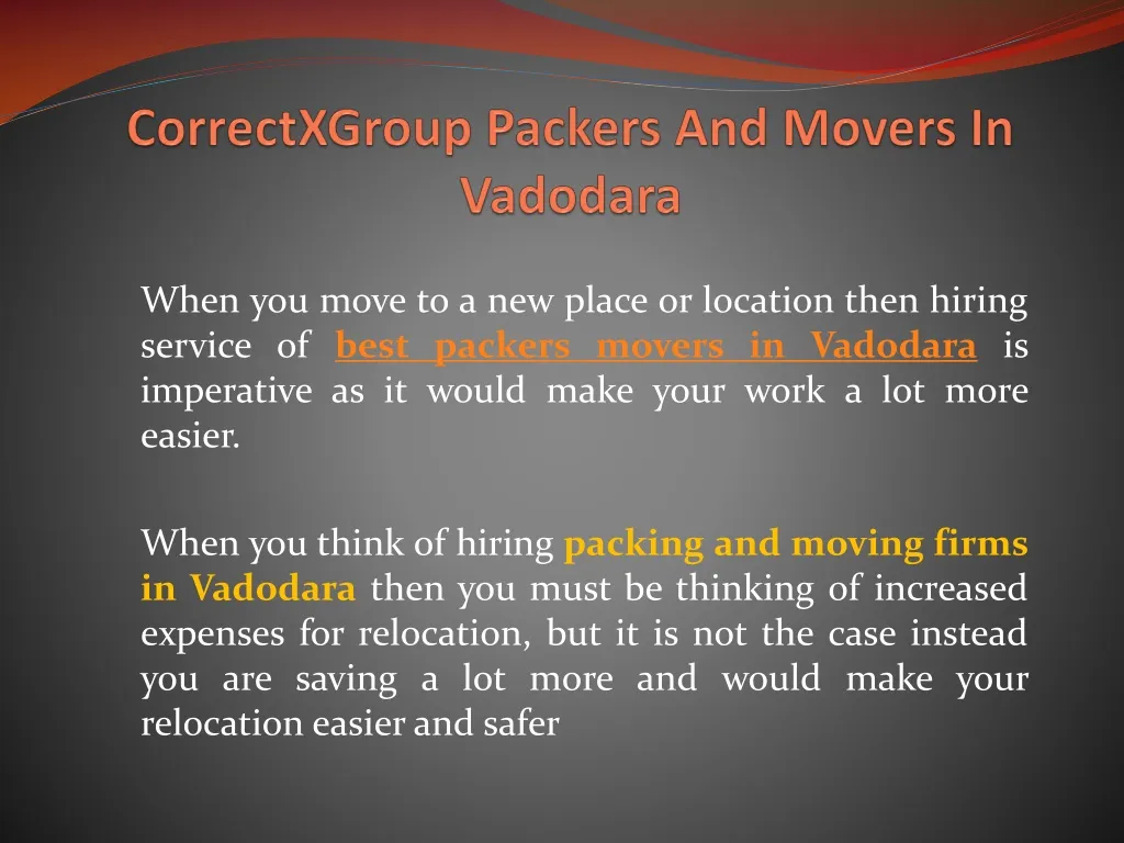 correctxgroup packers and movers in vadodara