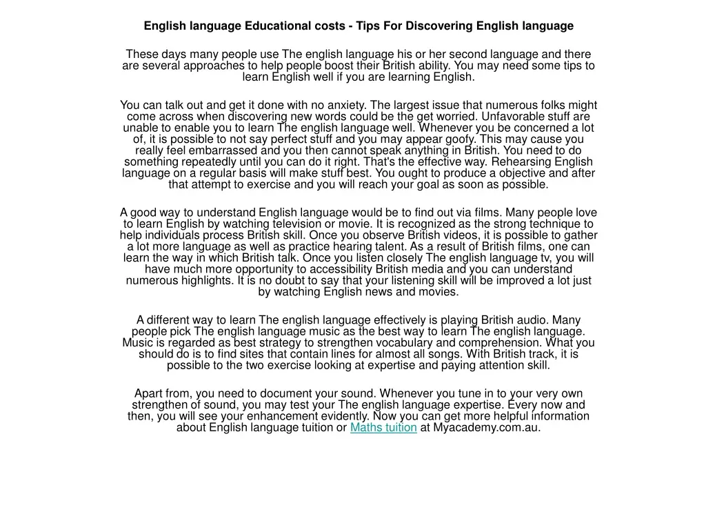 english language educational costs tips