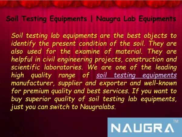 What Are the benefits of Soil Testing Lab Equipments?