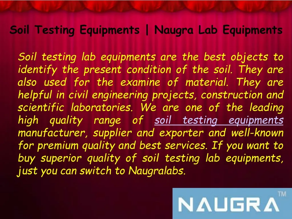 soil testing equipments naugra lab equipments