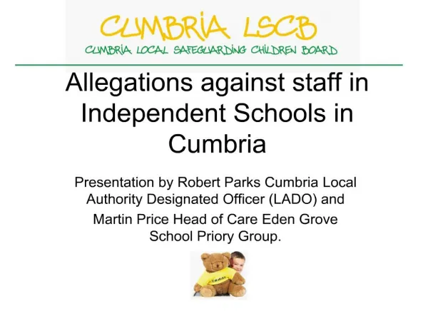 allegations against staff in independent schools in cumbria