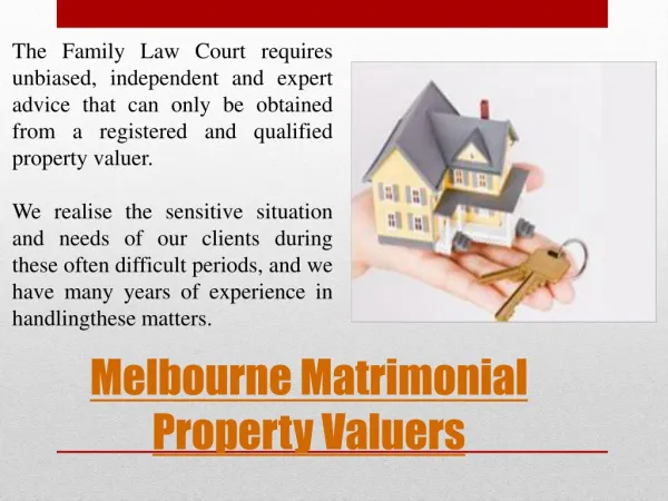 Matrimonial Property Valuations Melbourne