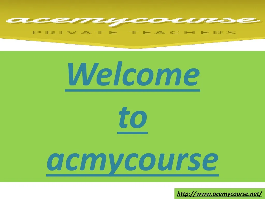 welcome to acmycourse