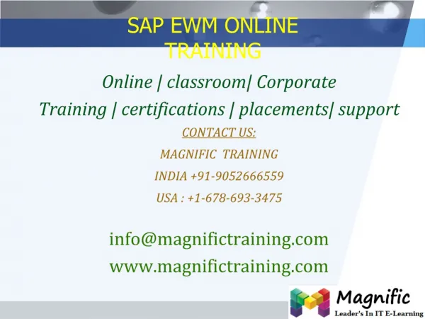 sap ewm online training