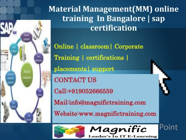 Material Management(MM) online training In Bangalore % sap
