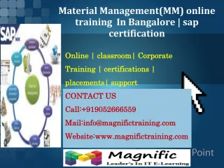 Material Management(MM) online training In Bangalore % sap - slide 1