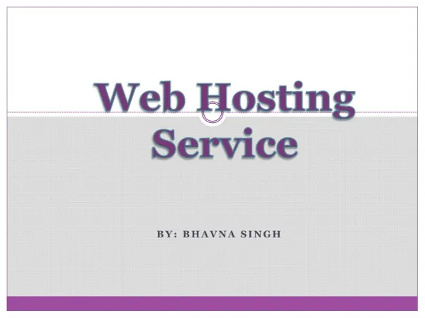 Brief Introduction to Web Hosting