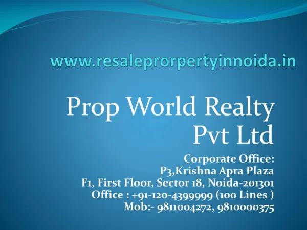 Resale Property in Noida, Resale Flats in Noida