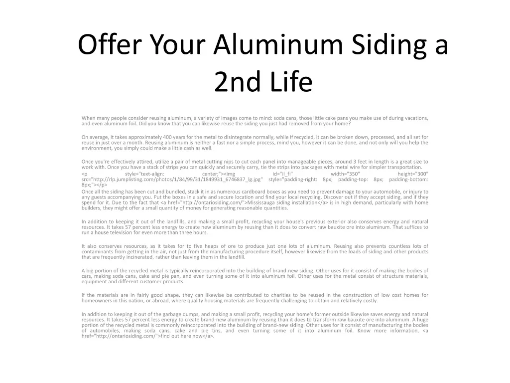 offer your aluminum siding a 2nd life