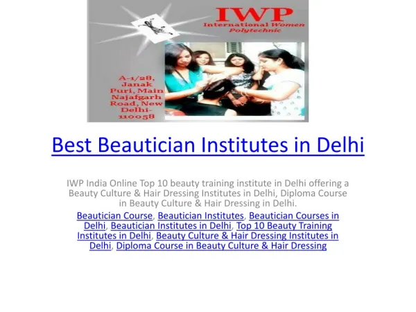 Best Beautician Institutes in Delhi