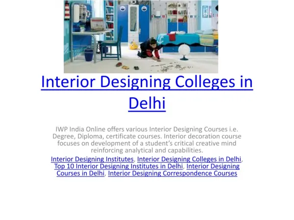 Interior Designing Colleges in Delhi
