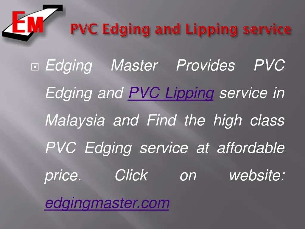 pvc edging and lipping service