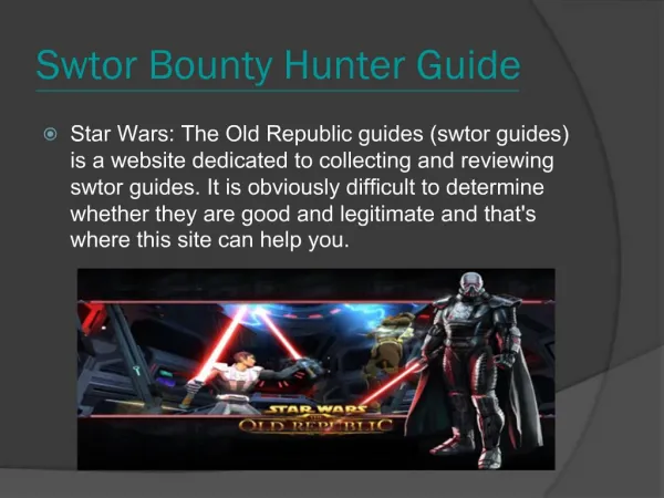 SWTOR Bounty Hunter Guide
