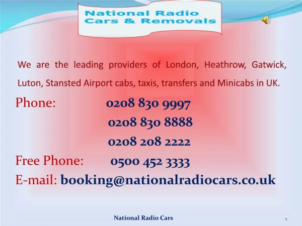 Minicabs in London - National Radio Cars