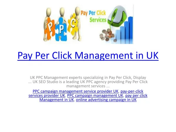 Pay per click management in UK