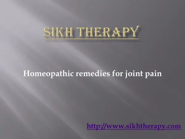 homeopathic remedies for joint pain