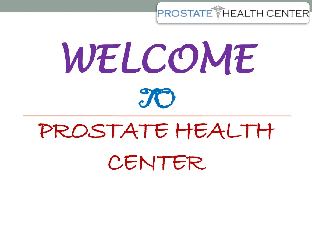welcome to prostate health center
