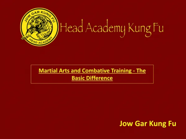 Martial Arts and Combative Training - The Basic Difference