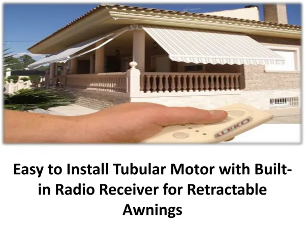Easy to Install Tubular Motor with Built-in Radio Receiver f