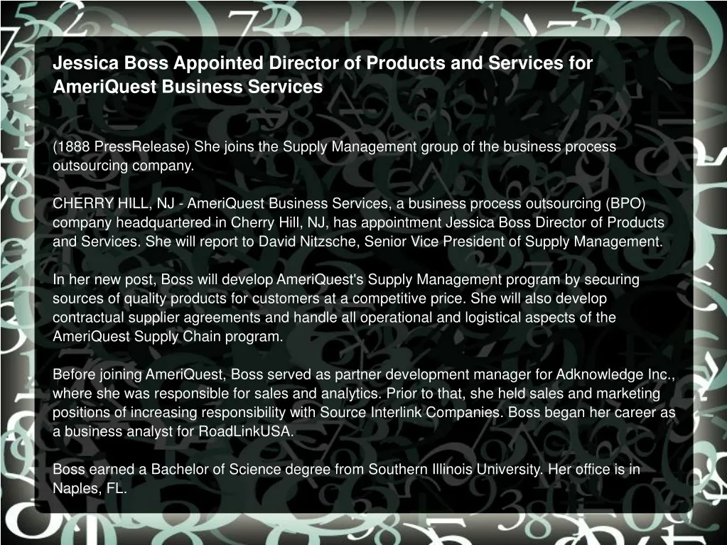 jessica boss appointed director of products