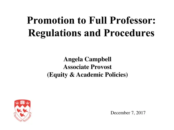 Promotion to Full Professor: Regulations and Procedures