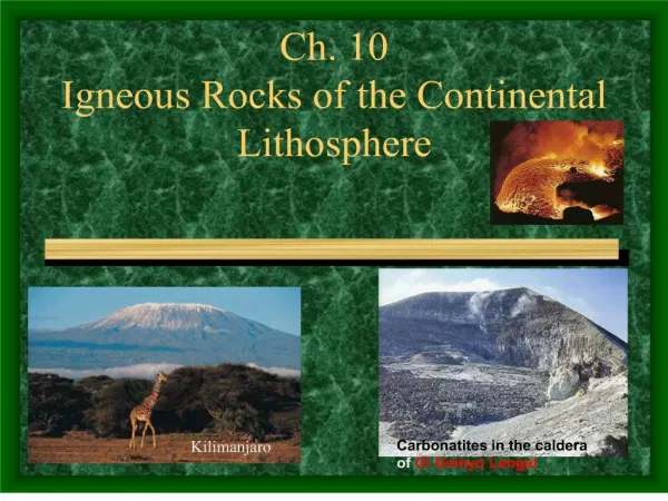 ch. 10 igneous rocks of the continental lithosphere