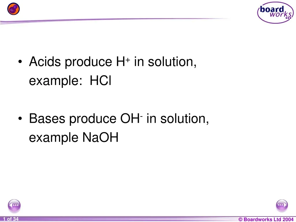 acids produce h in solution example hcl bases