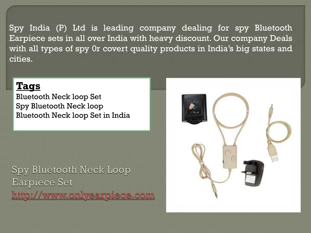 spy bluetooth neck loop earpiece set http www onlyearpiece com