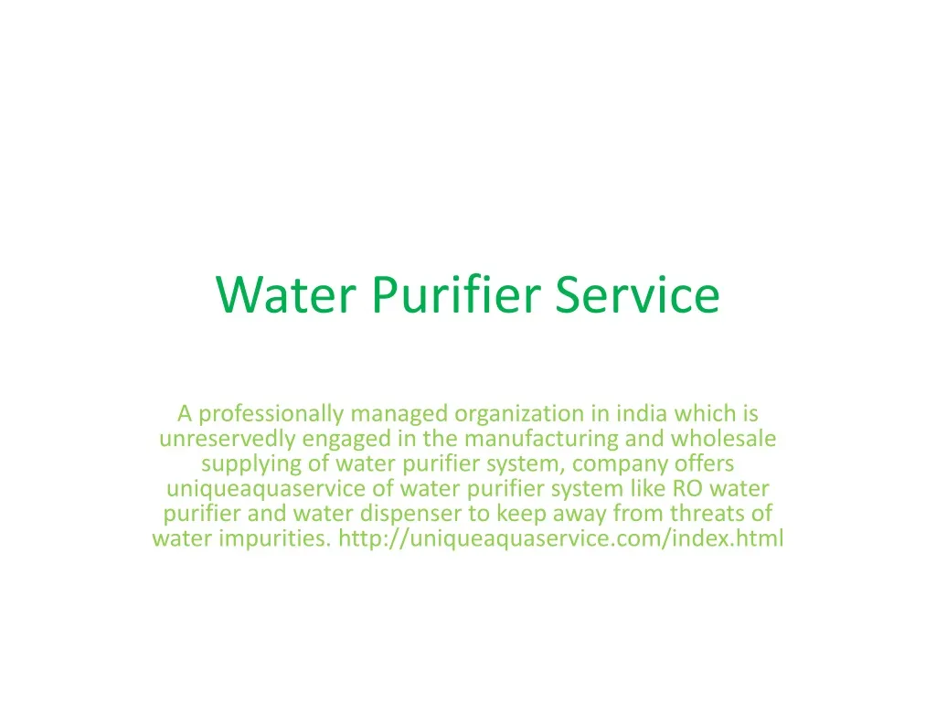 water purifier service