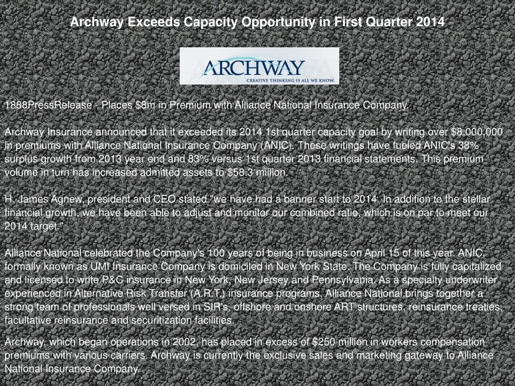 archway exceeds capacity opportunity in first