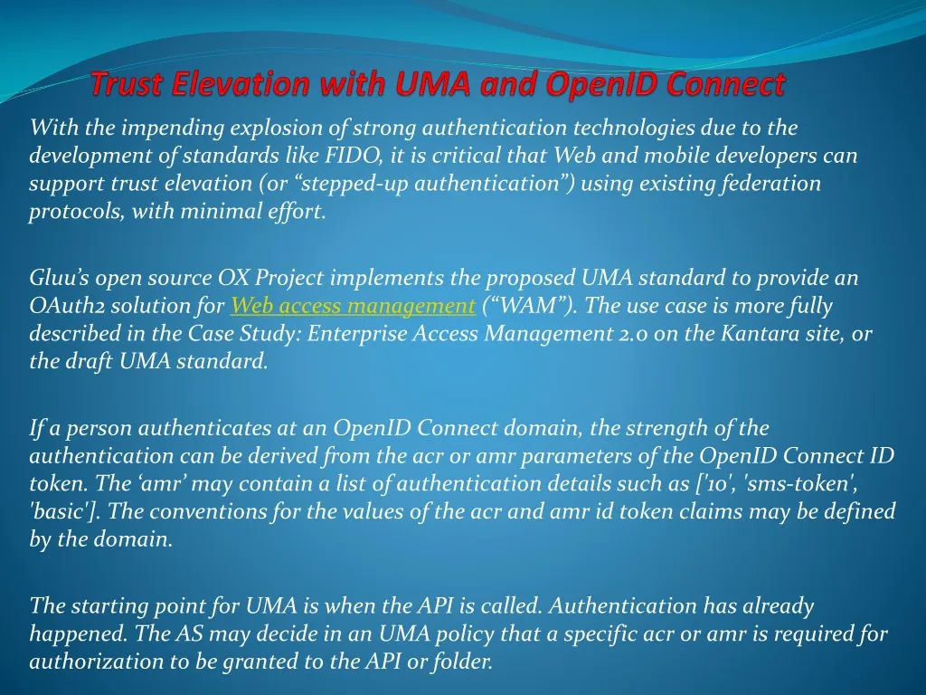 trust elevation with uma and openid connect