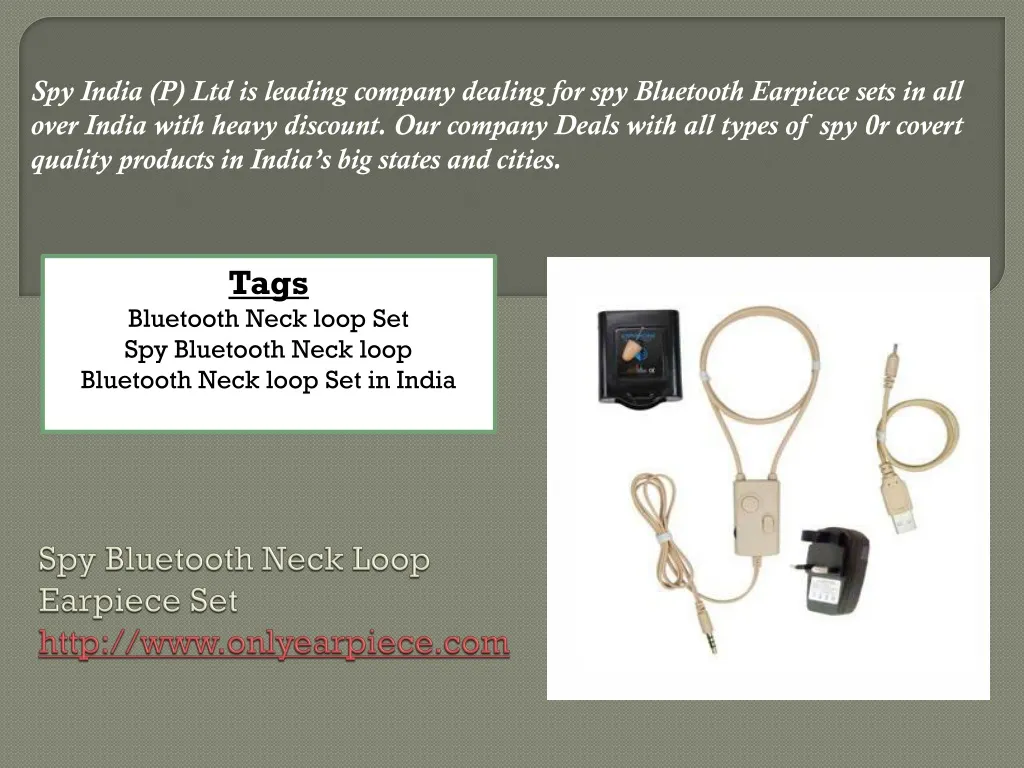 spy bluetooth neck loop earpiece set http www onlyearpiece com