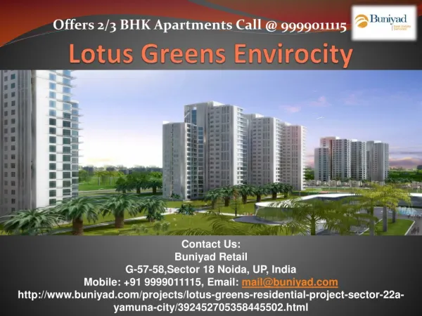 Preeminence Apartments in Lotus Greens Envirocity