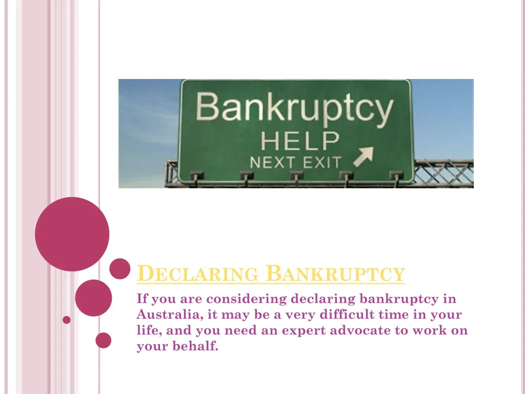 declaring bankruptcy