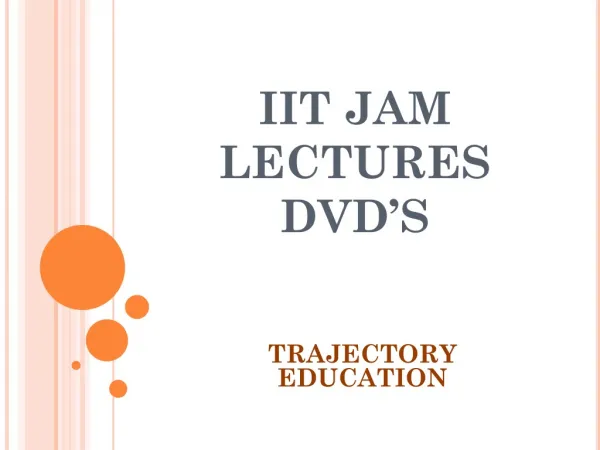 Online IIT JAM Course for DVD's
