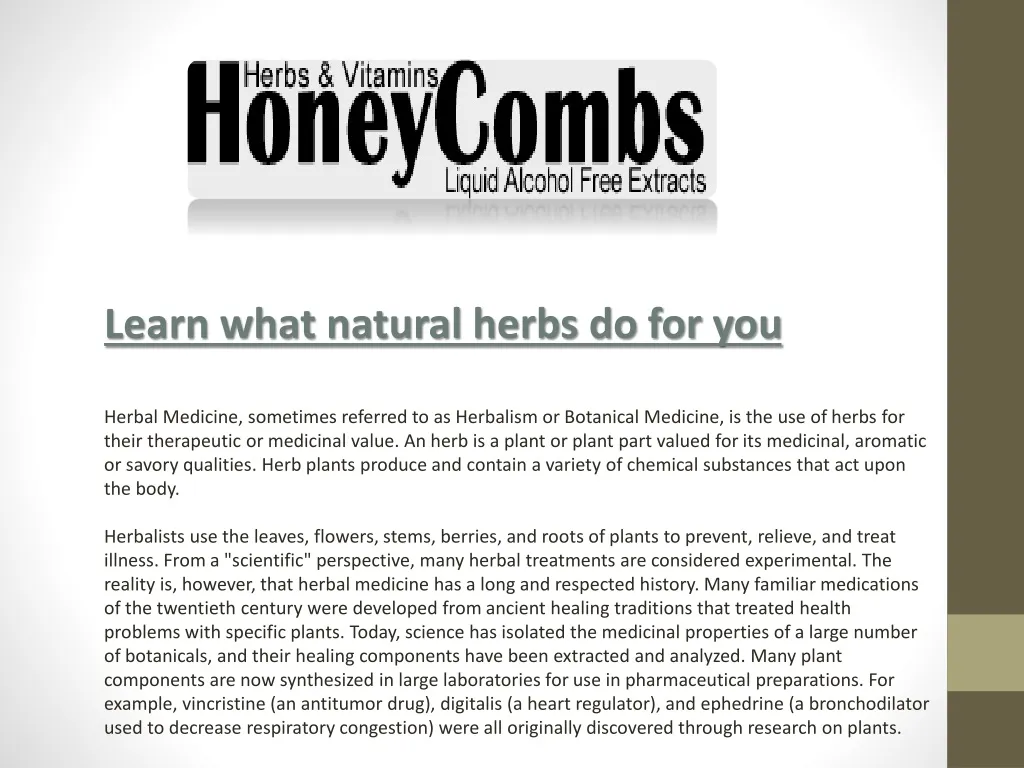 learn what natural herbs do for you herbal