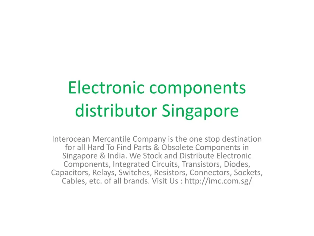 electronic components distributor singapore
