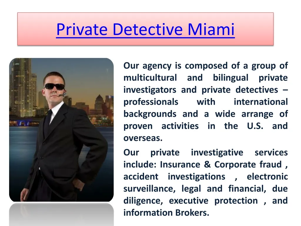 private detective miami