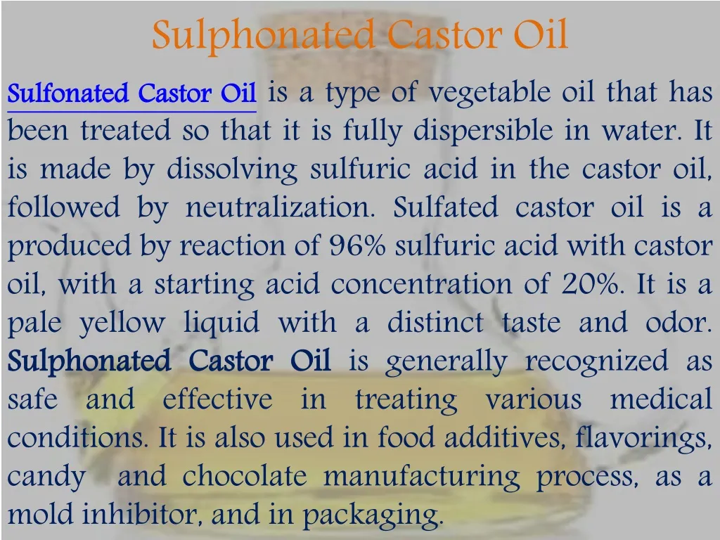 sulphonated castor oil